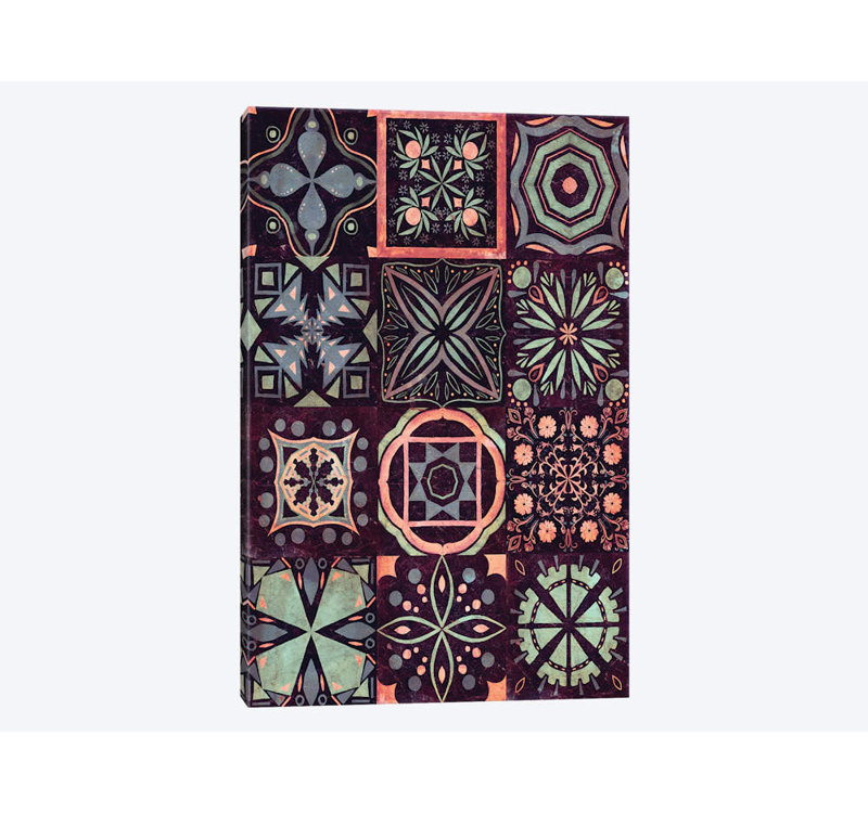 « kaléidoscope tile ii », reproduction d’impression sur toile, H 12 po x l 8 po x P 0,75 po, Toile tendue, Pas de tapis
