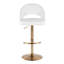 Tabouret de bar réglable avec pivot en métal doré et similicuir blanc avec repose-pieds rond en T - ensemble de 2-1654023056-1654023058