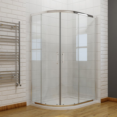 Rennerdale Glass Offset Quadrant Shower Enclosure with Tray