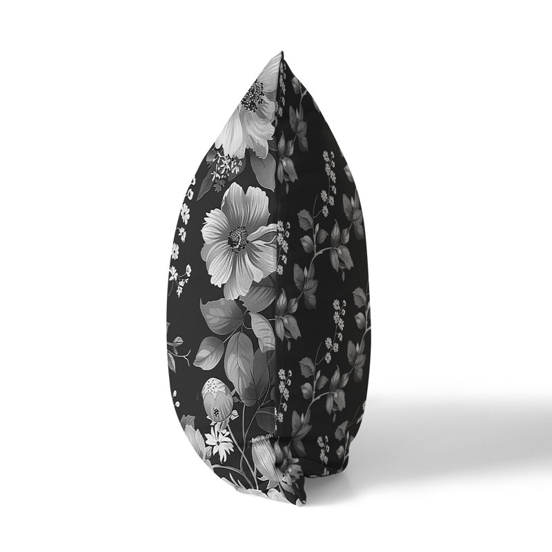 Gilded Garden  Square Throw Pillow, 26"H x 26"W, Black/Gray