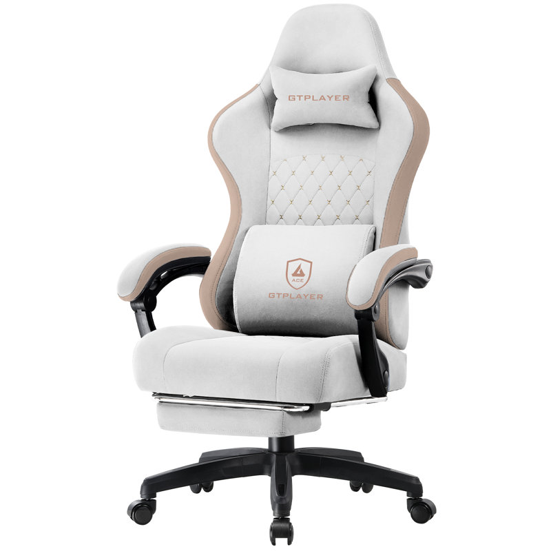 Gaming Chair, Ergonomic Computer Office Chair, High Back Office Chair With Pocket Spring Cushion, Lumbar Support, Adjustable Linkage Armrests & Footrest