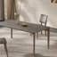 Ensemble de table de salle à manger et de chaises à panneau de pierre fine gris-109245748