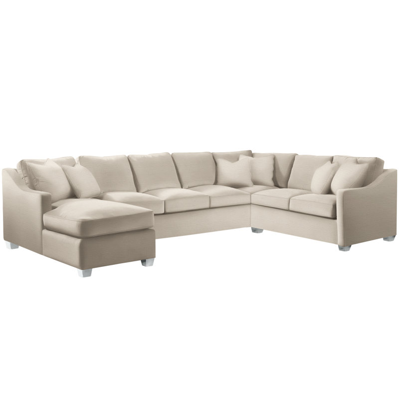 Canapé modulaire grand angle Performance Fabrics® de 138 po Oliver, Accoudoir à gauche (vu de face), Blanc givré