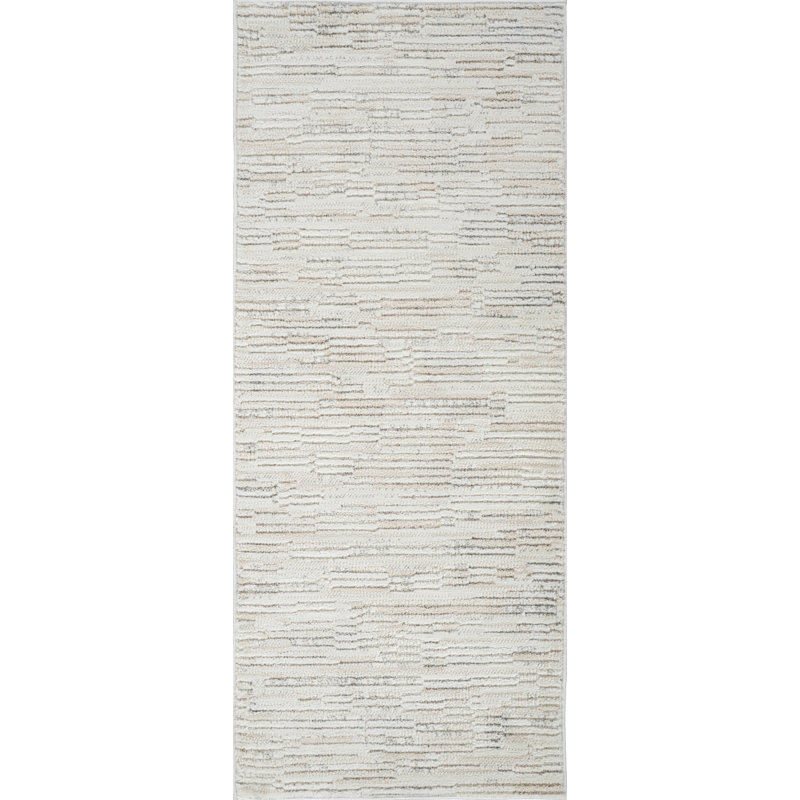 Tapis de couloir intérieur moderne, beige crème., Tapis de couloir 2 pi 3 po x 5 pi 1 po
