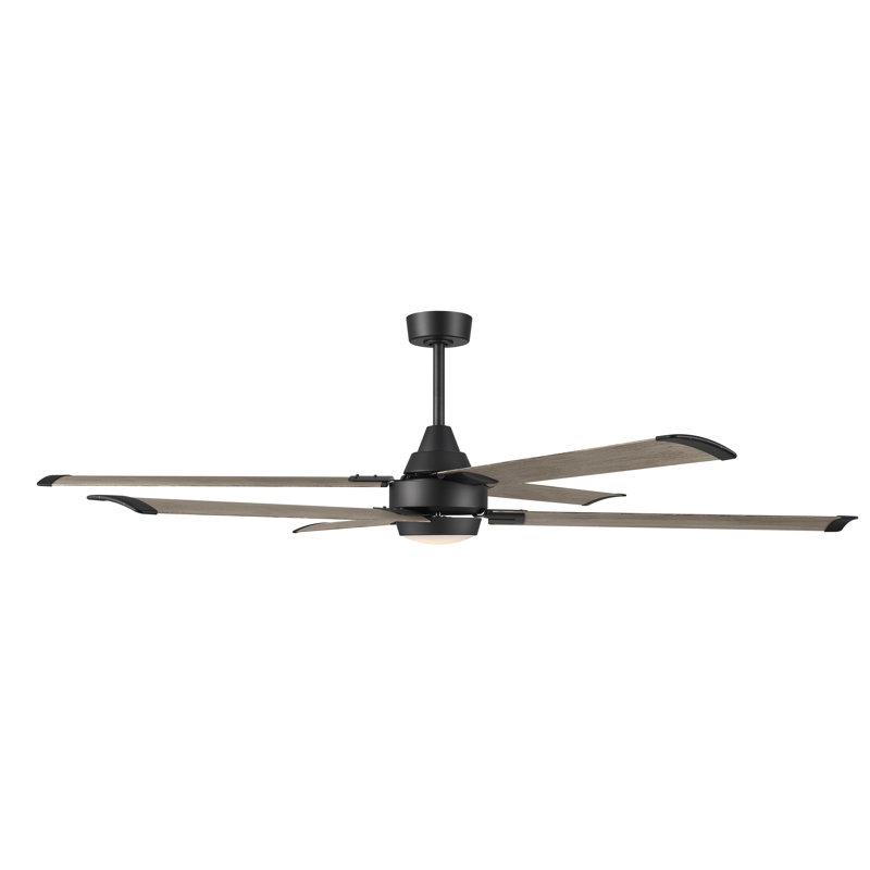 Soarin 72" 5CCT LED Smart Ceiling Fan, Black, Aged Oak