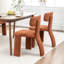 Chaises de salle à manger rembourrées en chenille orange moderne avec siège rembourré-819381085