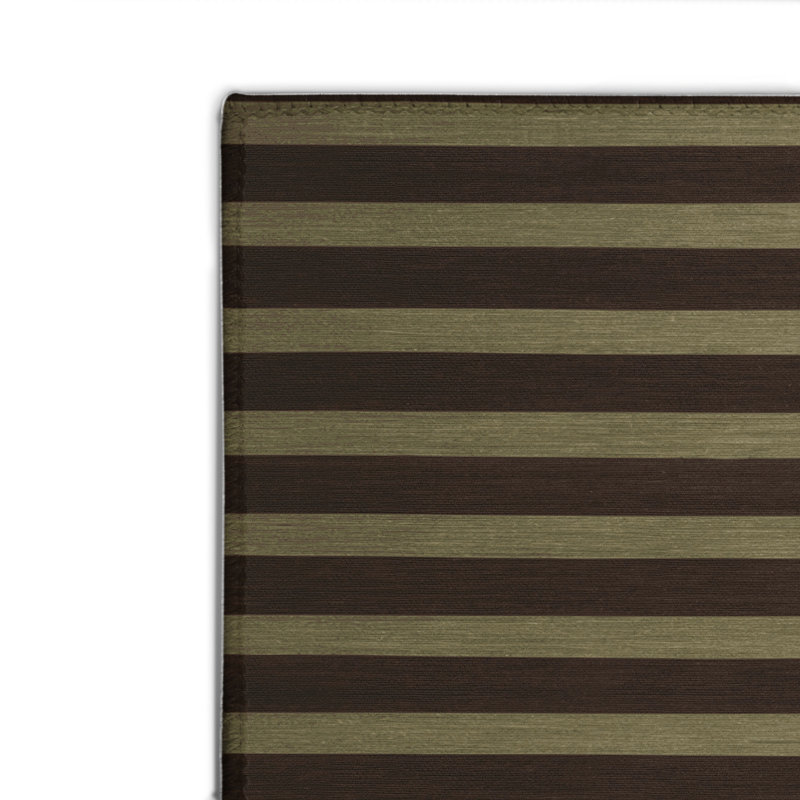 Tapis intérieur / extérieur noir HorizontalStripes, Rectangulaire 8 pi x 10 pi