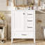 Meuble-lavabo de 24,8 po avec lavabo en céramique, armoire autoportante moderne avec porte à fermeture en douceur, tiroir profond, tiroir peu profond et tiroir large pour un rangement peu encombrant-930607210-930607211
