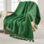 Knitted Blanket with Fringe-1697002291