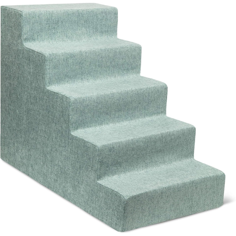Escalier pour animal 5 marches Emreigh, H 22,5 po x l 16 po x P 30 po, Bleu sarcelle