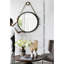 Élégant miroir rond suspendu de 29,5 po avec cadre noir et corde durable pour chambre à coucher, sangle encadrée, salle de bain et espace-550039329