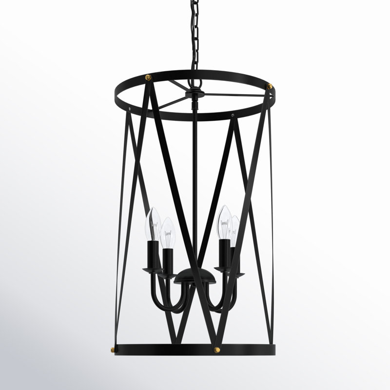 Trevino 4 - Light Dimmable Geometric Chandelier, Black