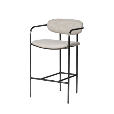 Belarus Upholstered Counter Stool with Metal Frame