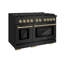 ZLINE Autograph 48" Paramount Dual Fuel Black Stainless Range w/ Gold Accents (SDRBZ-48-G)-1156668944