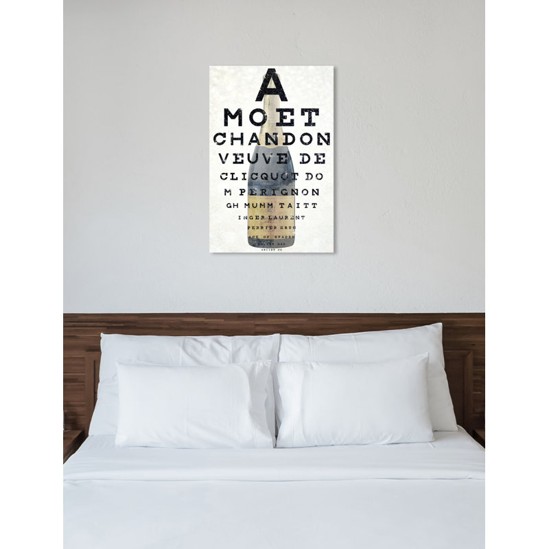" Champagne Eye Chart ", 30" H x 20" W, Wrapped Canvas