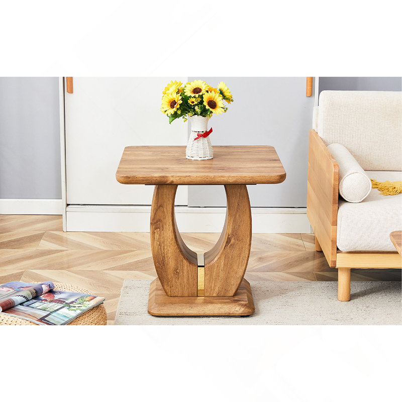 Table basse carrée en bois aggloméré à motif d'autocollants moderne et minimaliste Modern Wood