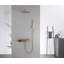 Ensemble de mélangeur de douche en laiton, pluie carrée 8-10 po et à main, or brossé-118708353