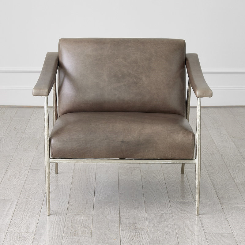 Fauteuil en cuir L. Brooks - nickel