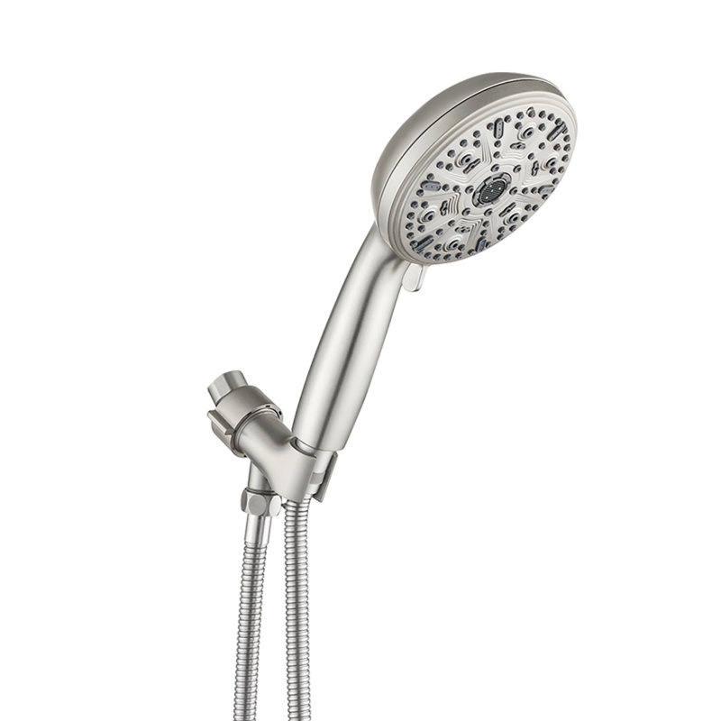 Pomme de douche à main à haute pression avec tuyau, Nickel brossé