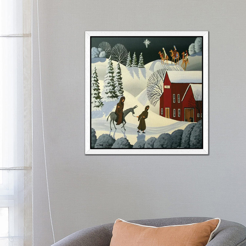 The First Christmas by Debbie Criswell - Floater Frame Print on Canvas, 45.72 cm H x 45.72 cm W, White