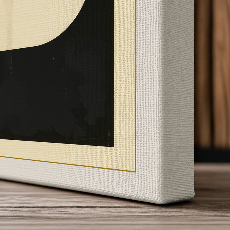 Modernist Geometry Geometric - Wrapped Canvas, 36x24 - 91.4 x 61.0 cm, Cream Border