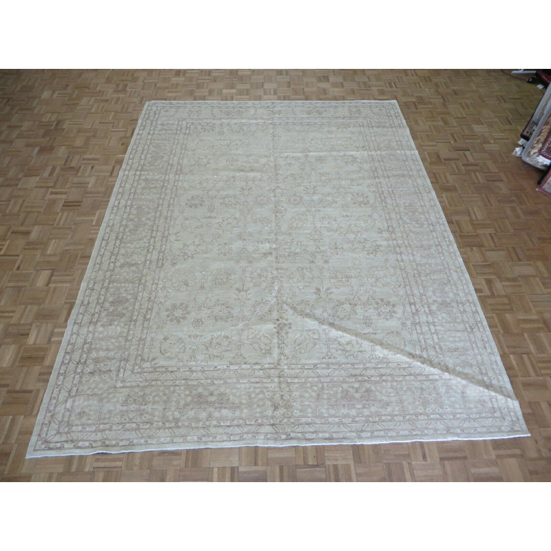 Tapis de zone en laine 9 pi 2 po x 11 pi 9 po noué la à la main one-of-kind Aslihan