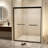 44-48" X 72" Tempered Glass With Explosion Proof Film, Aluminum Frame Double Sliding Shower Door, "1/4 (6 Mm)-120178907