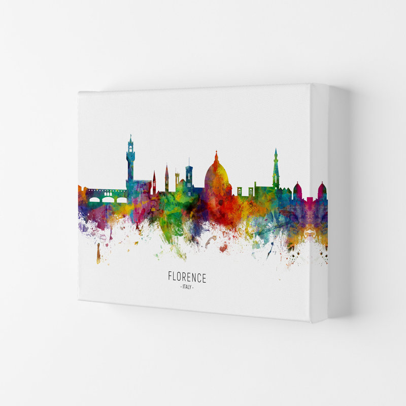 Florence Italy Skyline by Michael Tompsett - 1 Piece Wall Art, 59.4cm H x 84cm W x 4cm D, Wrapped Canvas