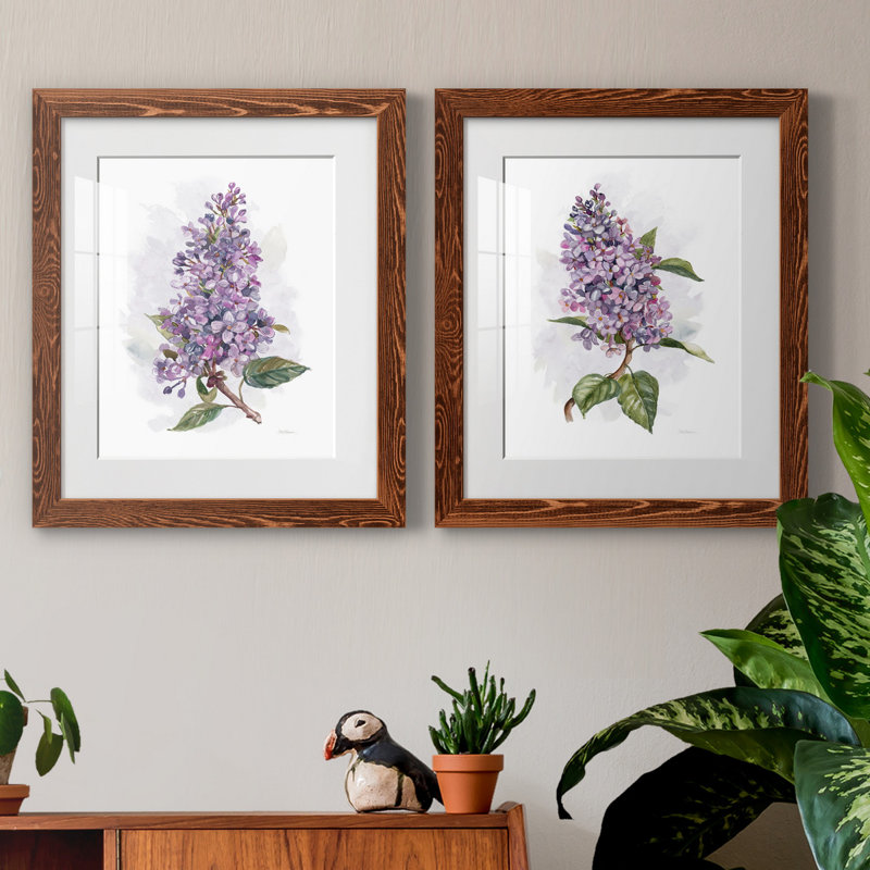 Awash in Lilac I - Ensemble de 2 reproductions d'art, Papier avec cadre érable, Blanc, H 24 po x l 36 po x P 1,5 po