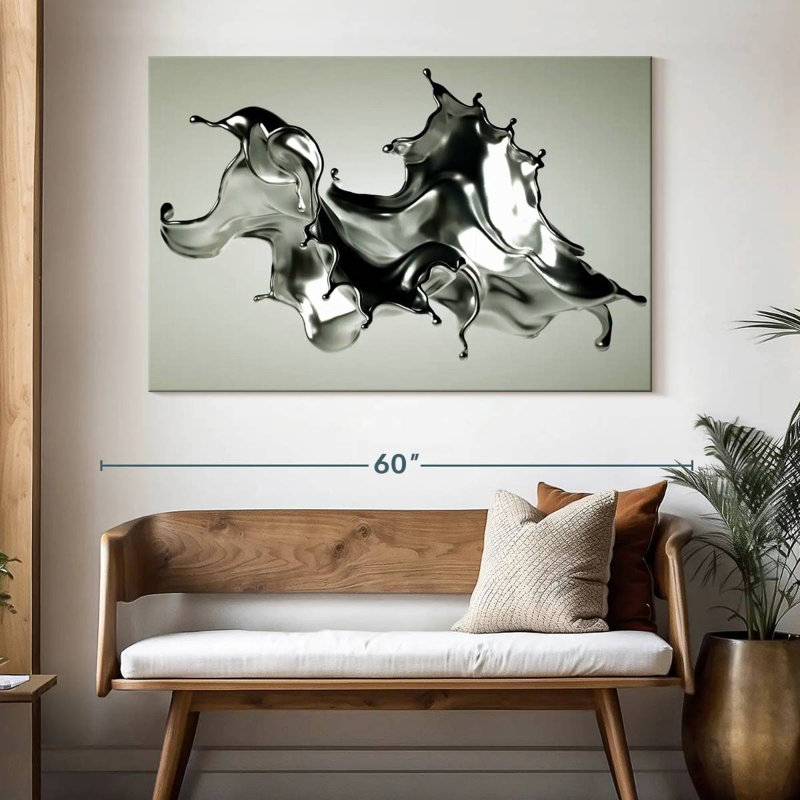 Argent abstrait Avery, H 34 po x l 51 po