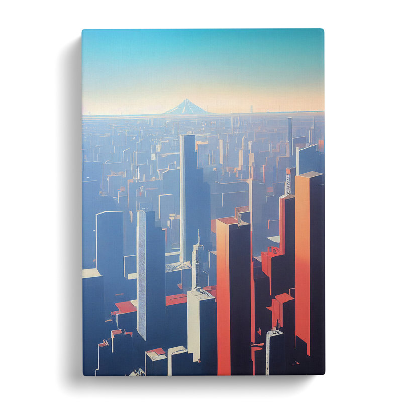 City Skyline At Sunrise - Wrapped Canvas, 76cm H x 50cm W
