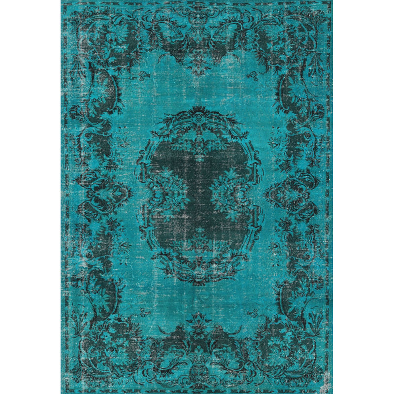 Tapis bleu/noir traditionnel Jennerstown, Rectangle 3 pi x 5 pi
