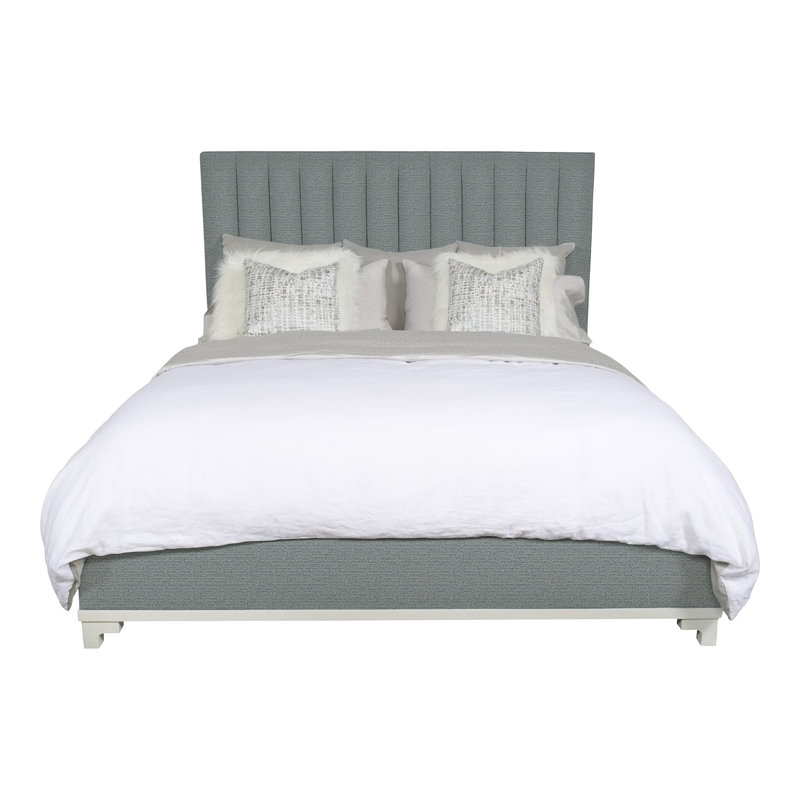 Jemma King Upholstered Panel Headboard, Tuck Cobalt
