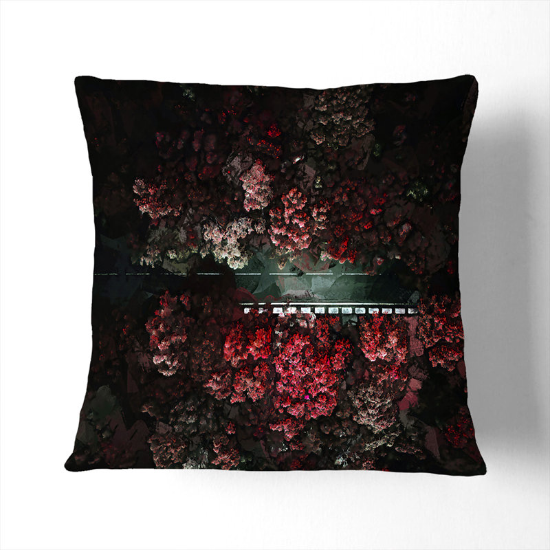 Driving Through The Forest In Abstract Square Throw Cushion, 55cm H x 55cm W x 20cm D
