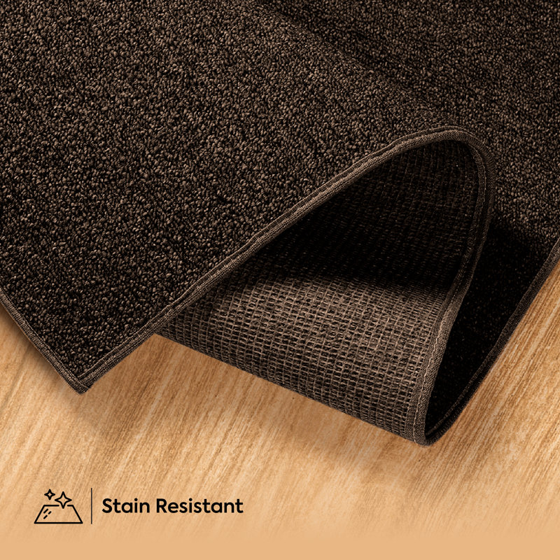 Calianno Furnish my Place Modern Indoor/Outdoor Commercial Solid Color Rug - Pet and Kids Friendly Rug, Stain Resistant, Floor Carpet for Living Room & Hallway, Wedding - Chocolate