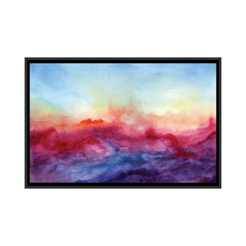 « arpeggi », reproduction sur toile, H 40 po x l 60 po x P 1,5 po, Toile avec cadre noir, Pas de tapis