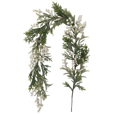 5' x 7"" Artificial Christmas Garland with Frosted Foliage and Berries Unlit -  Northlight Seasonal, NORTHLIGHT YK93234