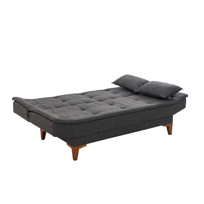 Canapé-lit simple à dossier divisé de 73,2 po de largeur, Polyuréthane anthracite