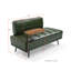 Banc de canapé en similicuir vert moderne de 55 po avec table d'appoint pivotante, repose-pieds capitonné et fenêtre avec pieds en métal