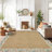 Floral Bordered Machine Washable Rug with Non-Slip Backing Non-Shedding Foldable Soft Low Pile Indoor Carpet-261238285