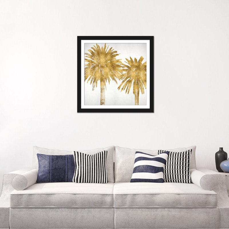 «Palms in Gold IV», impression sur toile, H 48 po x l 48 po x P 1,5 po, Toile tendue, Pas de tapis
