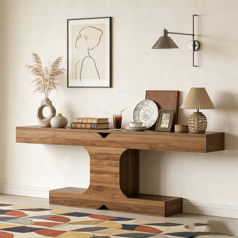 I-Shaped Farmhouse Console Table Sofa Table Entryway Table