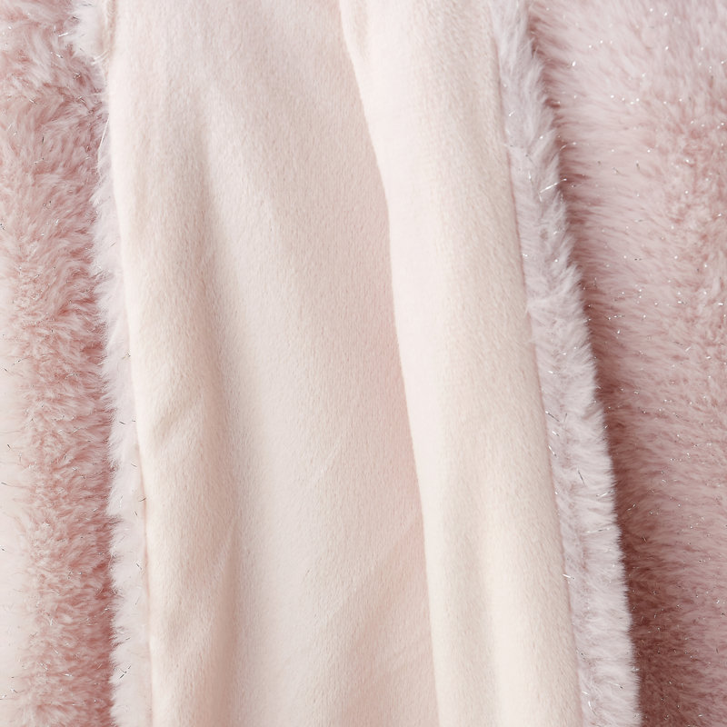 Cosy Glamour Fur Blanket Throw, Pink