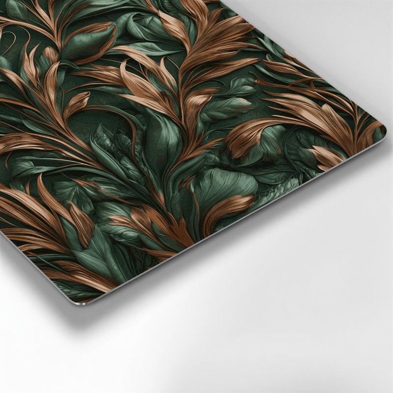 Art abstrait en métal vert 6 fleurs abstraites, H 16 po x l 16 po