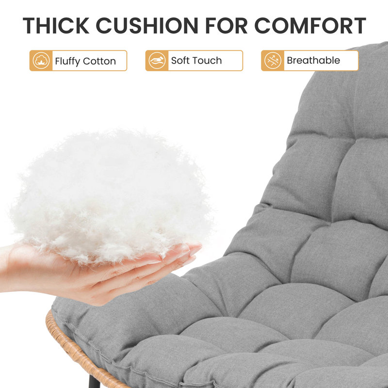 4-person Patio Sofa With Cushions, Dark Gray