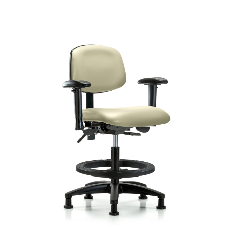 Baca Vinyl Drafting Chair, Adobe, Glides, Included