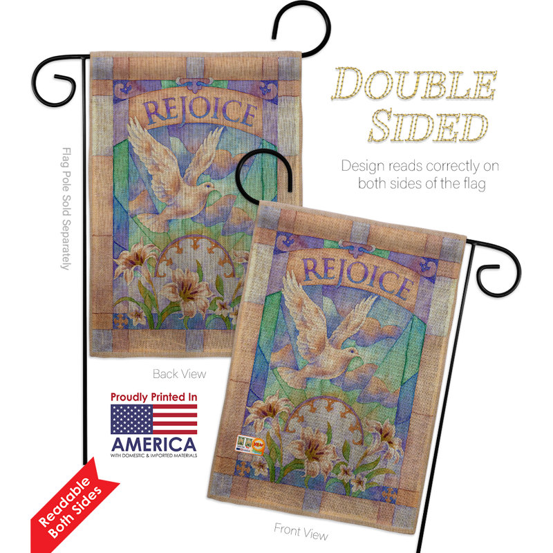 Optez à impressions décoratives 2 côtés en toile jute 18,5 x 13 po drapeau de jardin