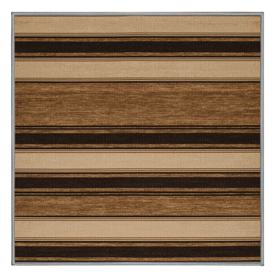  Tapis lavable rayé brun grès
