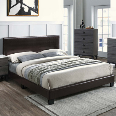 Tête de lit ajustable moderne en similicuir avec lit 1pc