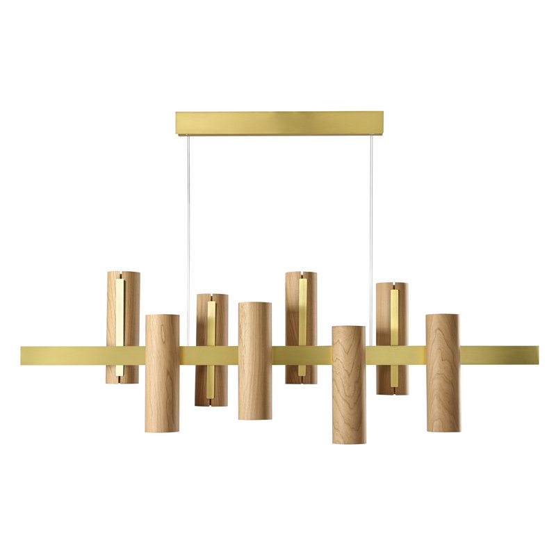 Black Note 8 - Light LED Pendant, Ivory White, Gold, 2700K Bulb Temperature